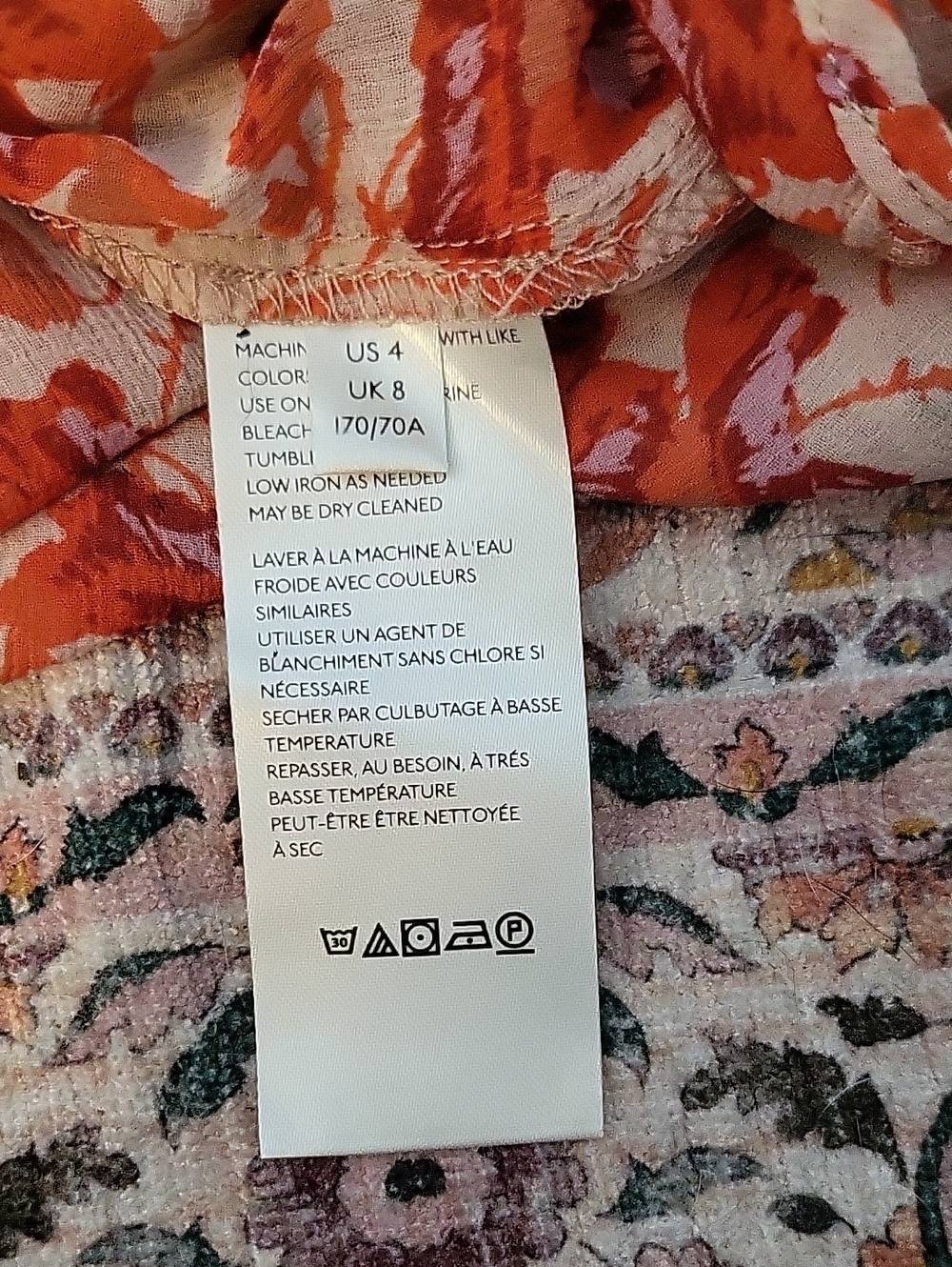 Free People Size 4 Zuma Drippy Boho Cottage Floral Tiered Midi Skirt in Pink - Picture 10 of 14